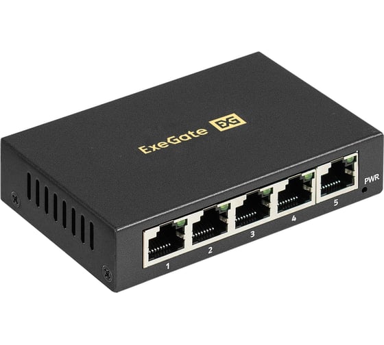 Коммутатор неуправляемый ExeGate EDGS-1005D 5-портовый гигабитный UTP 10/100/1000 Base-T, металлический корпус, с функцией энергосбережения 298693
