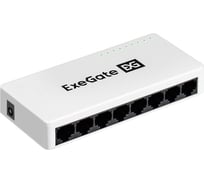 Коммутатор неуправляемый ExeGate EDES-1008C 8-портовый UTP 10/100Mbps, с функцией энергосбережения Green Ethernet Technology, настольный/настенный 298686