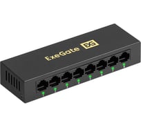 Коммутатор неуправляемый ExeGate EDES-1008D 8-портовый UTP 10/100Mbps, металлический корпус, с функцией энергосбережения EEE, настольный/настенный 298690
