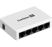 Коммутатор неуправляемый ExeGate EDES-1005C 5-портовый UTP 10/100Mbps, с функцией энергосбережения Green Ethernet Technology, настольный 298685