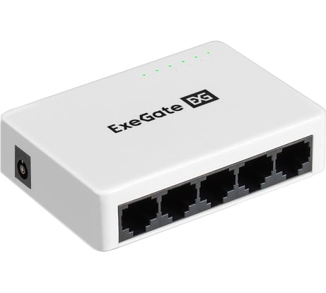 Коммутатор неуправляемый ExeGate EDES-1005C 5-портовый UTP 10/100Mbps, с функцией энергосбережения Green Ethernet Technology, настольный 298685
