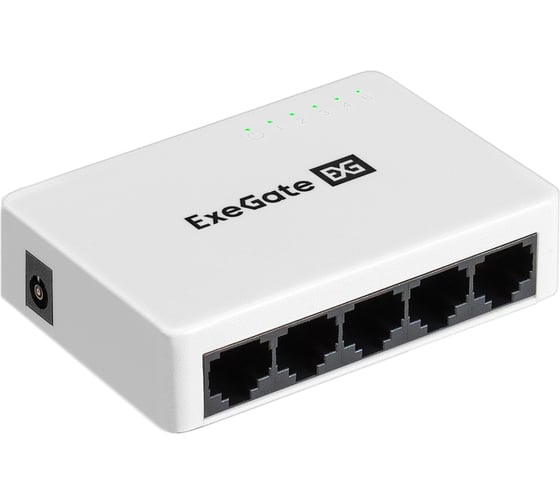 Коммутатор неуправляемый ExeGate EDES-1005C 5-портовый UTP 10/100Mbps, с функцией энергосбережения Green Ethernet Technology, настольный 298685