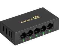 Коммутатор неуправляемый ExeGate EDES-1005D 5-портовый UTP 10/100Mbps, металлический корпус, с функцией энергосбережения EEE, настольный/настенный 298689