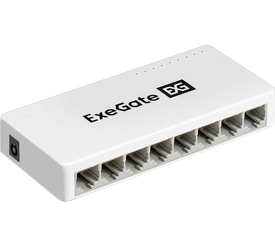 Коммутатор неуправляемый ExeGate EDGS-1008C 8-портовый гигабитный UTP 10/100/1000 Base-T, с функцией энергосбережения EEE, настольный/настенный 298688