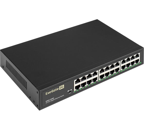 Коммутатор неуправляемый ExeGate EDGS-1024D 24-портовый гигабитный UTP 10/100/1000 Base-T, металлический корпус, с возможностью установки в стойку 298696 1