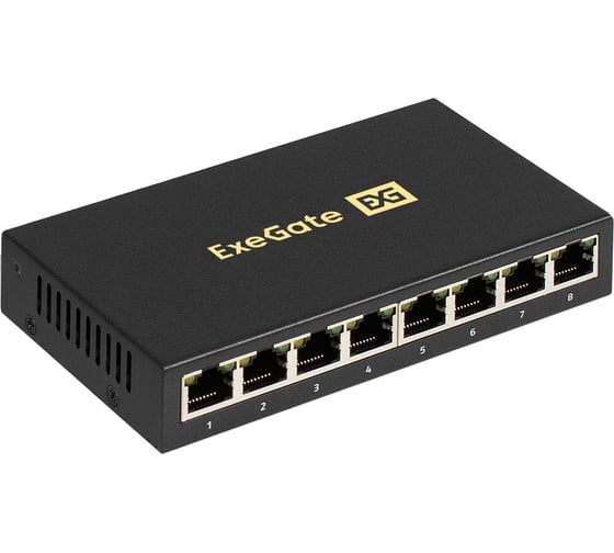 Коммутатор неуправляемый ExeGate EDGS-1008D 8-портовый гигабитный UTP 10/100/1000 Base-T, металлический корпус, с функцией энергосбережения 298694