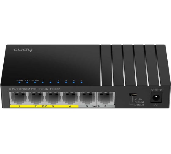 Коммутатор с 6 портами Cudy FS106P 10/100 Мбит/с и поддержкой PoE+ (36 Вт) 10000151908