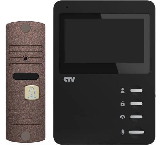 Комплект видеодомофона CTV -DP1400N (черный+бронза) 4,3 4100198