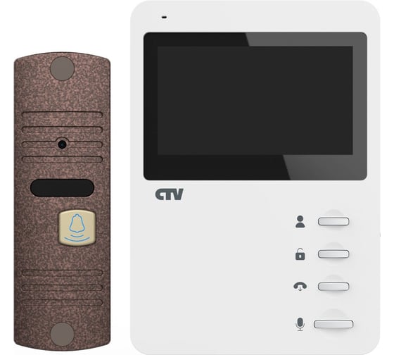 Комплект видеодомофона CTV -DP1400N (белый+бронза) 4,3 4100197