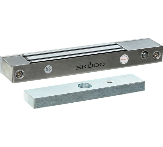 Электромагнитный замок SKUDO (SK-EL-012) SK-EL180S-MW влагозащищенный IP68, усилие 180, мониторинг, корпус - нержавеющая сталь. Размеры: 200 х 41 х 22 мм АС5094739