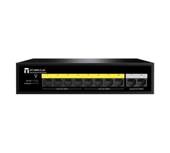 Коммутатор неуправляемый Netis ST110PDI-2-130 (L2), 8x100 Мбит/с, SFP/uplink RJ-45 2x100 Мбит/с, PoE 8x30 Вт (до 130 Вт) 10000160614