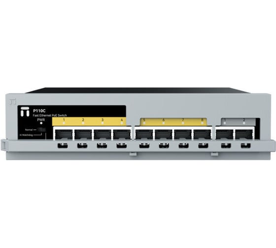 Коммутатор неуправляемый Netis P110C PoE+, 10 портов, 10x100 Мбит/с, PoE+ 8х30 Вт (до 120Вт), uplink RJ45 2x100 Мбит/с, настольный, стальной корпус 10000138614