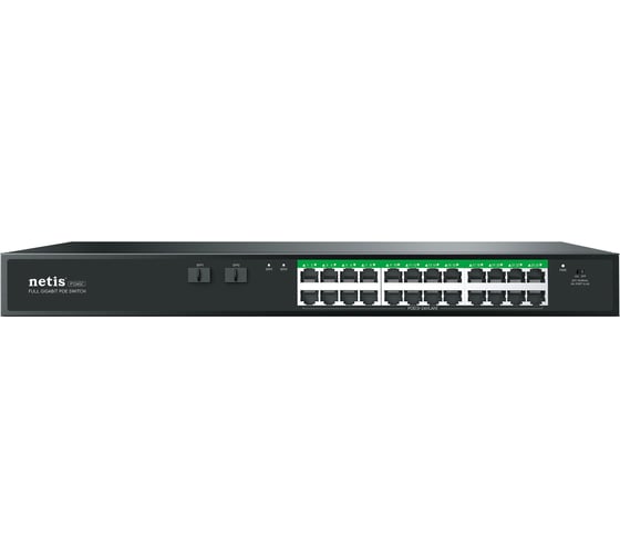 Коммутатор неуправляемый Netis P124GC PoE+, 26 портов, 24x1 Гбит/с, PoE+ 24х30 Вт (до 360Вт), Uplink SFP 2x1 Гбит/с, стальной корпус, установка в стойку 10000133765