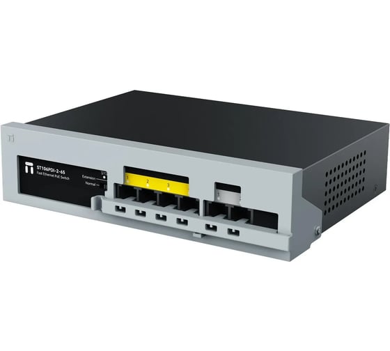 Коммутатор неуправляемый Netis ST106PDI-2-65 PoE, 4x100 Мбит/с, SFP/uplink RJ-45 2x100 Мбит/с, PoE 4x30 Вт (до 65 Вт) 10000158863