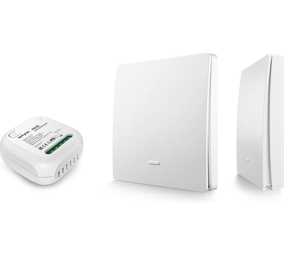 Реле с кинетическими выключателями Apeyron IP44, Wi-Fi 2,4 ГГц, Smart, 2 выкл., 1 реле. белый 04-7 04-74