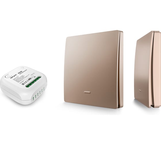 Реле с кинетическими выключателями Apeyron IP44, Wi-Fi 2,4 ГГц, Smart, 2 выкл., 1 реле, бежевый 04-8 04-84