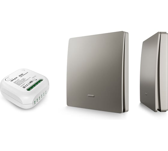 Реле с кинетическими выключателями Apeyron IP44, Wi-Fi 2,4 ГГц, Smart, 2 выкл., 1 реле, серый 04-8 04-85
