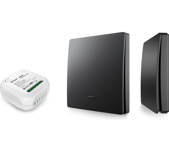 Реле с кинетическими выключателями Apeyron IP44 Wi-Fi 2,4 ГГц Smart 2 выкл. 1 реле чер 04-86