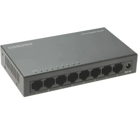 Неуправляемый коммутатор OSNOVO SW-8G Gigabit Ethernet на 8 портов. 14997