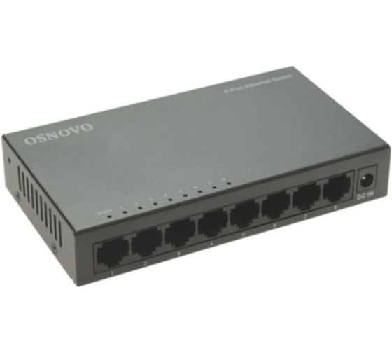 Неуправляемый коммутатор OSNOVO SW-8F Fast Ethernet на 8 портов. 14995