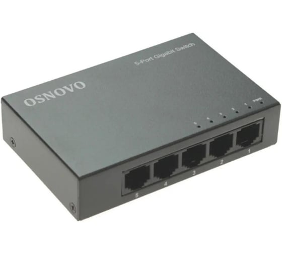 Неуправляемый коммутатор OSNOVO SW-5G Gigabit Ethernet на 5 портов. 14996