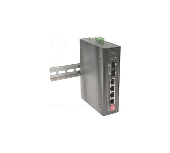 Промышленный PoE коммутатор OSNOVO SW-80402-I Gigabit Ethernet на 4GE PoE + 2 GE SFP порта. 15004