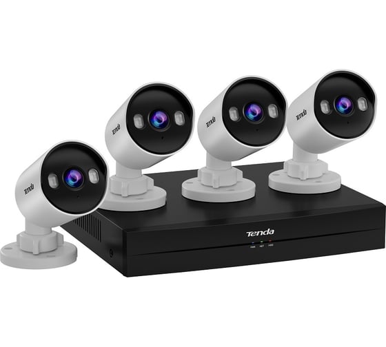 Комплект видеонаблюдения Tenda TK4P-4BC QHD с 4 каналами PoE, 4 уличные цилиндрические PoE камеры 4Мп, 1 сетевой видеорегистратор 10000161728