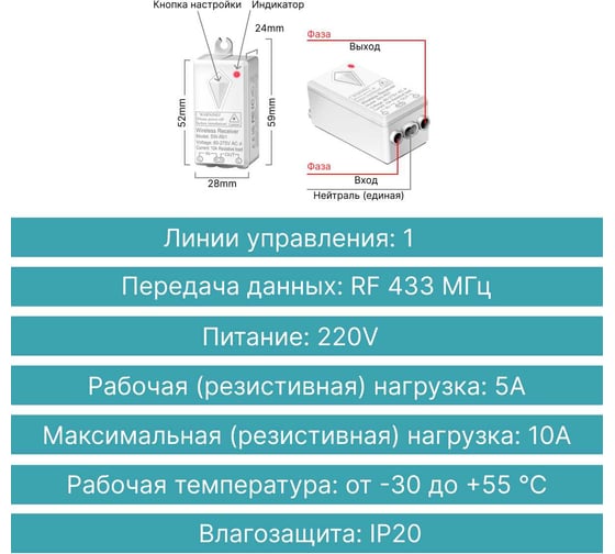 Реле GRITT Practic 1 группа, 220В, 5А 31001