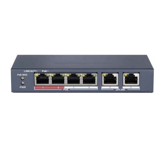 Интеллектуальный управляемый коммутатор HiWatch Ethernet, PoE DS-S604P УТ-00036484