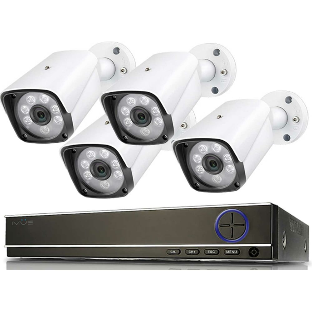 Готовый комплект видеонаблюдения IVUE IP 4MPX для улицы и дачи на 4 ...