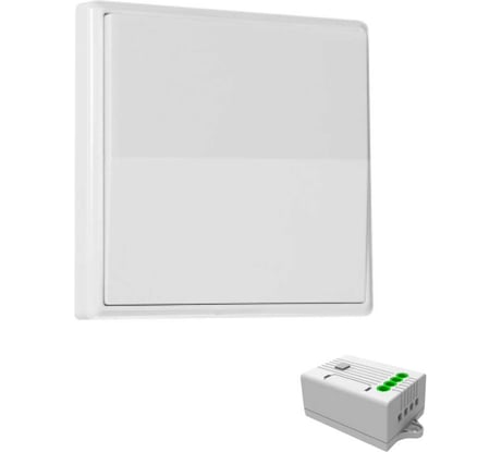 Дистанционный 1-клавишный выключатель GRITT Elegance белый комплект: 1 выключатель, 1 радиореле 1000Вт 12104