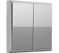 Дистанционный 2-клавишный выключатель GRITT Elegance серебристый, без реле 12008
