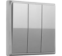 Дистанционный 3-клавишный выключатель GRITT Elegance серебристый, без реле 12009