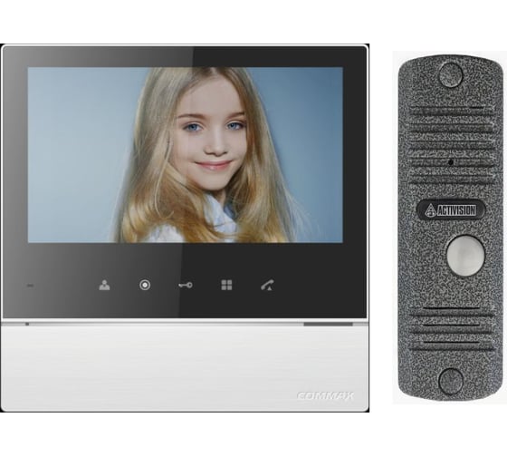 Комплект видеодомофона и вызывной панели COMMAX CDV-70H2(WhiteBlackSmog)/AVC305S