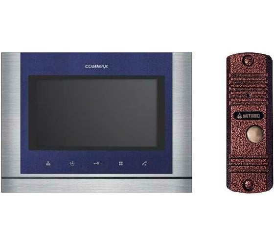 Комплект видеодомофона и вызывной панели COMMAX CDV-704MA(Blue)/AVC305