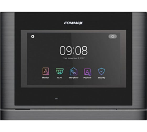 Комплект видеодомофона и вызывной панели COMMAX CDV-704MF(DarksilverBlackS)/AVC305