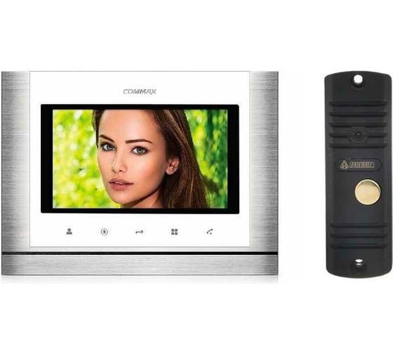 Комплект видеодомофона и вызывной панели COMMAX CDV-70M(WhiteMetalo)/AVC305B