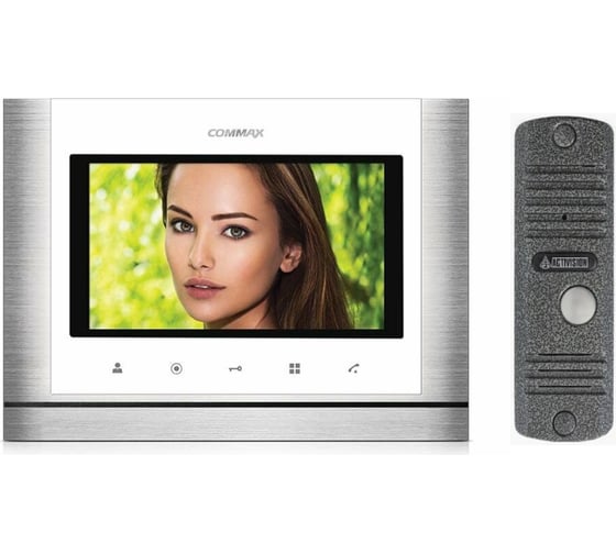 Комплект видеодомофона и вызывной панели COMMAX CDV-70M(WhiteMetalo)/AVC305S 1