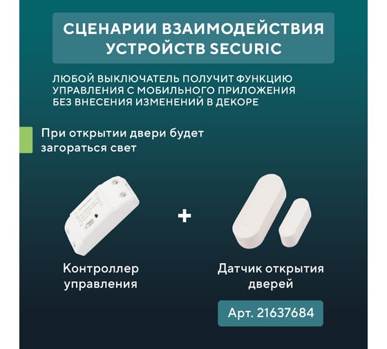 Умный беспроводной Wi-Fi контроллер управления питанием SECURIC 10А SEC-HV-301W