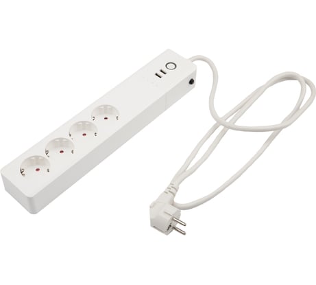 Умный Wi-Fi удлинитель SECURIC 4 гнезда и 2 разъема USB 1,5 м SEC-HV-501W