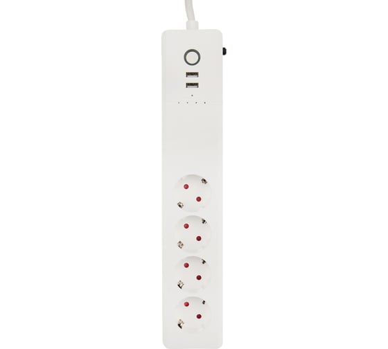 Умный Wi-Fi удлинитель SECURIC 4 гнезда и 2 разъема USB 1,5 м SEC-HV-501W