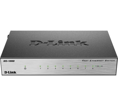 Неуправляемый коммутатор с 8 портами d-link 10/100Base-TX DES-1008D/L2B