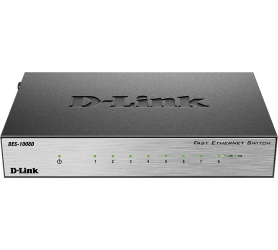 Неуправляемый коммутатор с 8 портами d-link 10/100Base-TX DES-1008D/L2B 1