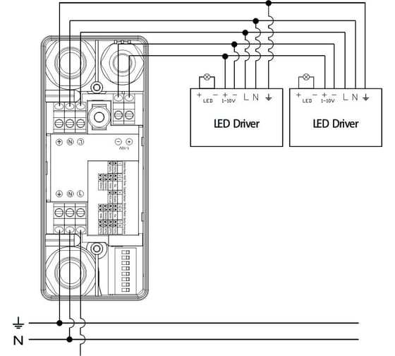 Датчик движения AcTEC 220В, 1200Вт, IP65, 360град, 14м, димм., 1-10V, 125x51x44мм SM06AR