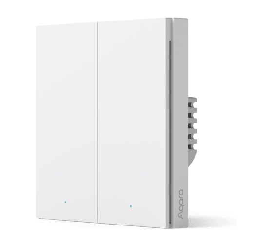Умный выключатель AQARA двухклавишный с нейтралью Smart Wall WS-EUK04 00-01021726
