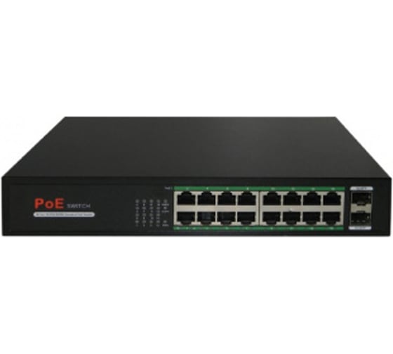 PoE коммутатор СomOnyx гигабитный, 16 PoE, 2 SFP CO-SWP16GFv2 200-016