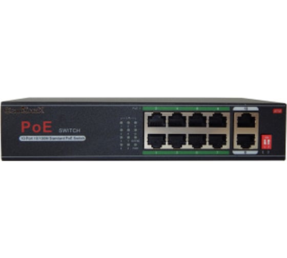 PoE коммутатор СomOnyx 8 PoE, 2 Uplink, c Watchdog и грозозащитой CO-SWP8C 200-019