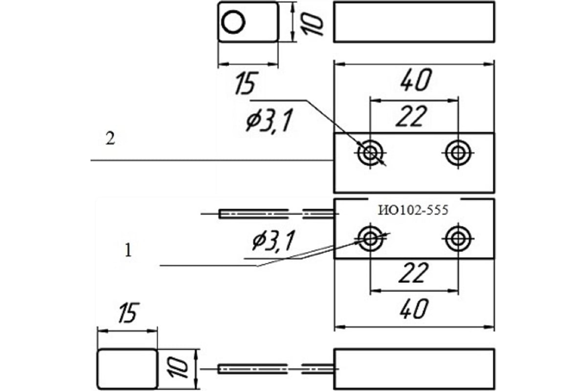 Охранный точечный магнитоконтактный извещатель Магнито-Контакт ИО 102 ...