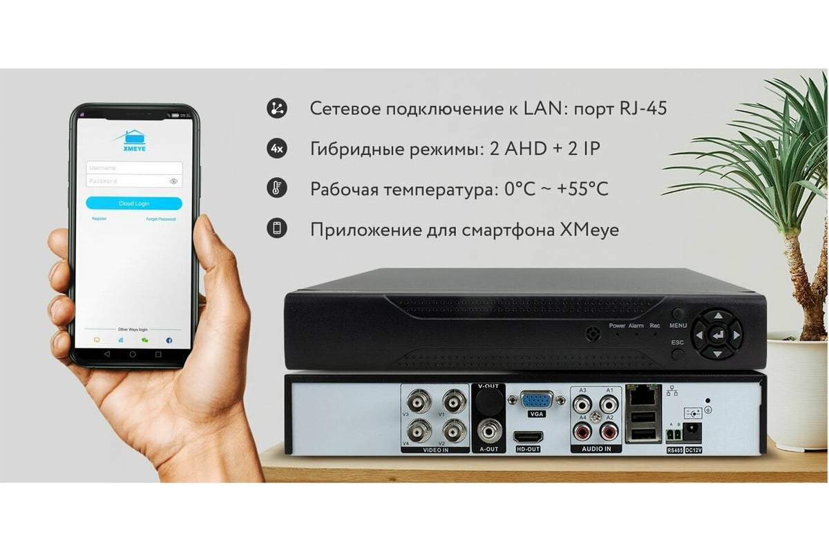 Гибридный видеорегистратор PS-link A2104HX на 4 канала с поддержкой 5Мп  камер 1024 - выгодная цена, отзывы, характеристики, фото - купить в Москве  и РФ