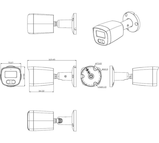 Уличная IP видеокамера Amatek AC-IS403A 2.8 mm 4Мп Full Color с видимой LED-подсветкой 7000687